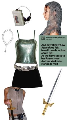 Cool unique halloween costuke , joan of arc with her melting walkman #halloween #halloweencostumesforwomen #costume Joan Of Arc Halloween, Pretty Woman Halloween Costume, Unusual Halloween Costumes, Joan Of Arc Costume, Tinkerbell Halloween Costume, Gay Halloween Costumes, Gay Costume, Badass Halloween Costumes, Halloween Costume Idea