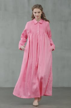 Dress – Linennaive Pink Linen Dress, Oversized Shirt Dress, Light Dress, Linen Shirt Dress, Dress Linen, Linen Maxi Dress, Shirt Dress Style, Maxi Dress Cotton, Pink Linen