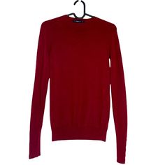 Nwot Zara Burgundy Knit Sweater. Featuring Pearls Detail On Long Sleeves. Size S. Pit To Pit 13” Flat, Shoulders 11", Sleeves 24", Length 22". Red Knit Tops With Ribbed Cuffs, Burgundy Crew Neck Sweater, Zara Long Sleeve Sweater For Work, Red Cashmere Sweater With Fine Knit, Red Cashmere Sweater For Fall, Burgundy Knit Crew Neck Top, Cashmere Workwear Sweater In Red, Fitted Red Crew Neck Sweater, Red Cashmere Winter Top