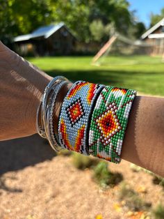 Women's beaded bracelet handmade in Guatemala by a living wage collective. Each is one of a kind and hand selected by Sunshine Canyon. Vegan Leather Bracelets Handmade Beaded, Bead Jewelry, Seed Bead Jewelry, Bracelet Handmade, Blue Bracelet, Seed Bead, Guatemala, Handmade Bracelets, Beaded Bracelet