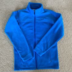 New Without Tags Beautiful Blue Fleece Zip-Up Blue Long Sleeve Fleece Jacket For Winter, Blue Casual Fleece Jacket For Winter, Casual Blue Fleece Jacket For Winter, Blue Casual Long Sleeve Fleece Jacket, Blue Long Sleeve Casual Fleece Jacket, Blue Long Sleeve Outerwear For Outdoor Activities, Casual Blue Fleece Outerwear, Blue Fleece Jacket For Winter, Blue Fleece Jacket For Fall