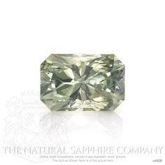 One beautiful transparent 3.80 carat radiant shape yellowish green sapphire with dimensions of 9.66 x 6.52 x 6.42 mm. It has a radiant cut, and a clarity grade of very slightly included (evaluated at eye level), medium color intensity, and an excellent polish. The origin of this sapphire is Montana. Green Montana, Radiant Cut