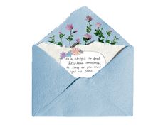 an envelope decorated with flowers and a poem