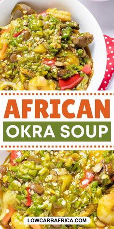 this is an image of a bowl of african okra soup