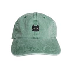 A cute embroidered hat of a black cat! Each hat is: - 100% Pigment-dyed, water-washed cotton twill - Embroidered in the USA with a unique design - One size, adjustable with an antique brass snap and tuck-in closure - 6-panel construction, unstructured As each hat is individually made, each one is unique and may vary slightly from the pictures. Trendy Cat Design Hats With One Size Fits Most, Trendy Cat Design Hat (one Size Fits Most), Trendy Cat Design Hat One Size Fits Most, Trendy Cat Design Hat One Size, Trendy Cat Ear Hat With Cat Design, Trendy Cat Ears Hat With Cat Design, Trendy Cat Design Hat With Cat Ears, Casual Cat-ears Hat With Cat Design, Casual Cat Ear Hat One Size