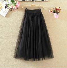 Size Information Size XS:Waist 60-90cm,length 68cm; Size S:Waist 60-90cm,length 78cm; Size M:Waist 60-90cm,length 88cm; Size L:Waist 60-90cm,length 98cm. Product Display High Waist Spring Tulle Skirt, High Waist Tulle Skirt For Summer, High Waist Summer Tulle Skirt, Winter Long Tulle Skirt, Tulle Skirt Women, Mesh Skirts, Skirts Long, Winter Vintage, Grunge Streetwear