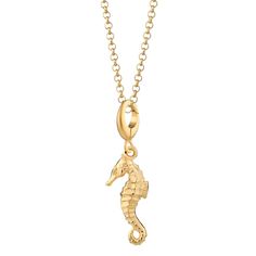 This gold-plated sterling silver seahorse charm necklace is hand finished with beautiful detailing throughout. Did you know that seahorses only have one life partner, so are a fabulous symbol of loyalty and friendship. This charm necklace has matching detail on both sides, so whichever way it hangs, this necklace will always look its best.   All our charms attach with a clip-on clasp and are compatible with all other leading charm jewellery brands. Simply clip-on or slide-on to a chain, charm br Seahorse Jewelry, Loyalty Symbol, Seahorse Necklace, Ocean Inspired Jewelry, No Thanks, Life Partner, Seahorses, Matching Jewelry, One Life