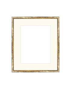 a white and gold frame with a square in the middle on a white wall background