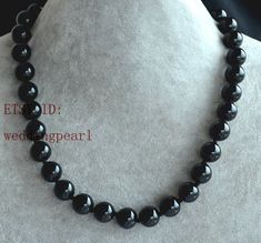 black agate necklaces, 12mm black stone necklaces,single black bead necklace,round agate necklaces,m Mother Necklace, Personal Jewelry, Stone Necklaces, Black Bead Necklace, Mothers Necklace, Necklace Wedding, Black Agate, Agate Necklace, Black Stone