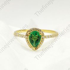 Emerald Ring, 14K Gold Emerald Ring, Tear Drop Emerald Ring, Green Stone Ring, Promise Ring, Pear Shape Ring, Gift For Her, Engagement Ring Item Description :- Lab Created Emerald 925 Silver Prong Ring Stone Size - 6x8  MM Stone shape - Pear Cut Stone Color - Green  Metal used - 925 Silver Finished - Gold, Rose gold , Silver Note - If you ask any questions feel freely ask. Be assured that the product you order is MADE JUST FOR YOU and is not a mass produced item Feedback -------------------------------------------------------------------------------------------------------------------------------- If you are not satisfied with your purchased items then contact with us first before leaving negative or neutral feedback or opening disputes. We believe in solving the issues. A positive feedbac Pear Shape Ring, Ring Green Stone, Gold Emerald Ring, Green Stone Ring, Smaragd Ring, Emerald Style, Pear Shaped Ring, Prong Ring, Emerald Ring Gold