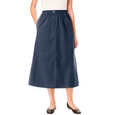 Pull-on ease meets versatile, classic style. Our 7-Day Mockfly Skirt has a comfortable full elastic waistband and relaxed, A-line silhouette. Non-stretch 100% cotton that gives you a custom-feeling fit as you wash and wear and the denim softens. Casual A-line Skirt For Daywear, Casual A-line Skirt With Elastic Waistband, Classic Relaxed Skirt With Elastic Waistband, Classic Skirt With Elastic Waistband, Classic Bottoms With Elastic Waistband And Relaxed Skirt, Classic Bottoms With Elastic Waistband, Classic Flared Skirt Bottoms With Pockets, Classic Full Skirt Bottoms With Pockets, A-line Skirt With Elastic Waistband For Daywear