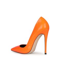 Shop Pumpkin-orange Patent Leather Patent Leather Heeled Pumps Summer Women's Court High Heels color Orange for Big Day, Date, Party with worldwide Free shipping & Free return. Neon Heels, Heeled Pumps, Pointed Toe Heels, Patent Leather Heels, Pumpkin Orange, Heels Shoes, Shoe Size Chart, Halloween Pumpkin, Christian Louboutin Pumps