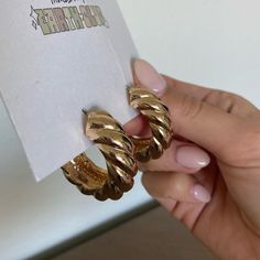 Reposhing This Item I Purchased From @Mchady. Loved It, But Ready To Rotate For Something New. I Loved Them But They Were Too Big For Me :( Brand New! Questions? Leave A Comment Below! Chunky Gold Earrings, Jewelry Princess, Princess Polly, Something New, New Color, Gold Earrings, Jewelry Earrings, Women Jewelry, Brand New