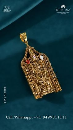 Gold Pendants For Men, Gold Necklace For Men, Indian Bridal Jewelry, Lord Balaji, Gold Earrings Models, Fancy Jewelry Necklace, Gold Chain Design, Fancy Jewellery Designs, Pearl Necklace Designs