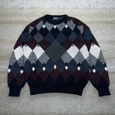 Vintage Grandpa Sweater 100% Acrylic Genuine Leather Trim Insane Art 90s Skate / Streetwear Great Condition: 9/10 Men's Size: Large Pit to Pit: 24" Length: 27" Sleeve Length: 21" Retro Crew Neck Outerwear For Fall, Retro Crew Neck Fall Outerwear, Grunge Crew Neck Outerwear For Fall, 90s Style Fall Sweater For Streetwear, 90s Fall Streetwear Sweater, Vintage Black Crew Neck Outerwear, Vintage Crew Neck Outerwear For Winter, Vintage Sweater For Fall Streetwear, Vintage Fall Sweater For Streetwear