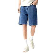 Make a statement this summer and channel your inner Pre-y2k fashionista with our 2023 Summer Collection loose men's denim shorts! Featuring a mid-waist fit. zipper & button closure and a stonewashed finish. you'll be the envy of any gathering.Why These Shorts are a Summer Must-Have: Vintage Vibe: Experience the classic vibes of the 90s with these timeless denim shorts. Luxe Comfort: Enjoy unparalleled comfort with a mid-waist fit and a loose fit style. Distinctive Finish : Impress with a stonewa Casual Jeans With Built-in Shorts For Streetwear, Jean Shorts For Streetwear In Summer, Casual Summer Short Leg Jeans, Spring Denim Blue Shorts For Streetwear, Denim Blue Shorts For Spring Streetwear, Spring Streetwear Denim Blue Shorts, Medium Wash Jeans For Summer Streetwear, Spring Streetwear Jean Shorts, Summer Streetwear Medium Wash Jeans