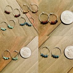 These small hoops are 10 mm and have Picasso seed beads at the bottom. They are so cute! They are silver plated brass. Tiny Adjustable Hoop Earrings, Hypoallergenic Hoop Earrings As Gift, Handmade Adjustable Small Hoop Cartilage Earrings, Seed Bead Hoop Earrings, Minimal Hoop Earrings, Wood Hoop Earrings, Bead Hoop Earrings, Handmade Hoop Earrings, Boho Hoop Earrings