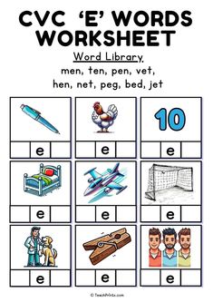 Get your free CVC worksheets here - including for all vowels (CVC A, E, I, O, U) with pictures and prompts. They're free to print pdfs, perfect for Pre-K and Kindergarten writing and early literacy learning! Cvc Worksheets Free, Kindergarten Writing, Arabic Alphabet, Classroom Setting, Early Literacy, Cvc Words, Phonics