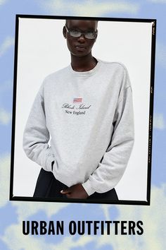 Staple crew neck sweatshirt topped with a Rhode Island, New England graphic at the chest. Designed in a slouchy, relaxed fit to be your new favorite. Only at Urban Outfitters. Features Rhode Island New England crew neck sweatshirt Vintage pullover sweatshirt Soft & stretchy midweight knit Crew neckline and long sleeves with ribbed knit trim Flag and Rhode Island, New England graphic at the chest Ribbed knit banded hem Slouchy, oversized fit Regular length Easy pull-over style UO exclusive Content + Care 50% Cotton, 50% polyester Machine wash Imported Size + Fit Model in Grey is 5’8" and wearing size Medium Measurements taken from size Medium Chest: 48" Length: 26" | Rhode Island New England Crew Neck Sweatshirt in Grey, Women's at Urban Outfitters Vintage Crewneck Sweatshirt, Vintage Pullover, Vintage Pullovers, Sweatshirt Vintage, Vintage Sweatshirt, Rhode Island, Pullover Sweatshirt, Oversized Fits, Crew Neckline