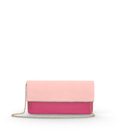 Blush/Orchid Pink Rectangular Clutch With Chain Strap, Pink Crossbody Evening Bag With Chain Strap, Pink Clutch With Chain Strap As Gift, Pink Clutch With Chain Strap For Gift, Chic Pink Evening Bag With Chain Strap, Pink Clutch With Chain Strap, Pink Evening Bag With Chain Strap, Pink Evening Bag With Chain Strap For Events, Chic Pink Clutch Evening Bag