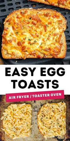 an easy egg toasts recipe on the grill with text overlay