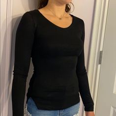 New Set Of 2 Black Long Sleeve Tight Shirt/Undershirt. Light- Weight, Body Fitting. Can Be Used To Wear Under Sweaters/Sweatshirts Or Worn Alone. Letter Sizes Are Not Listed On The Product- But The Translation Is 38 (S), 40 (M), 42 (L), 44 (Xl). Person In The Picture Is 5 Foot 5 Inches And 120 Pounds And Wears A 38 (S). It Is Form Fitting- If You Are Smaller Than That A S Will Still Fit You. Additional Colors Available On My Profile! Trendy Long Sleeve Stretch T-shirt, Fitted Long Sleeve Basic T-shirt, Basic Fitted Long Sleeve T-shirt, Basic Long Sleeve Fitted T-shirt, Casual Fitted Long Sleeve Top, Fitted Long Sleeve T-shirt For Fall, Solid Color Long Sleeve Snug Fit Tops, Slim Fit Casual Crew Neck Top, Fitted Long Sleeve Casual Tops