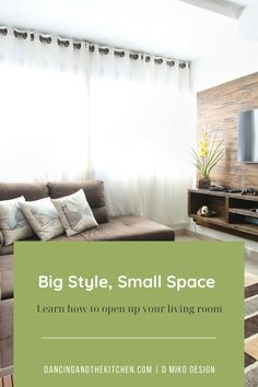 a light-filled small living room with a textured accent wall behind the TV. Interior Design Hacks, Tiny Living Room, Living Room Hacks, Room Hacks, Tiny Living, Small Living Room, No Problem