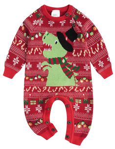 PRICES MAY VARY. Imported Button closure Hand Wash Only Material: Viscose, Nylon and Polyester. Knitted baby outfit design. Warm and comfortable baby boys girls christmas romper. Fashion Design: Button closure, easy to pull on and off for quick diaper changes. Vivid Funny Patterns: This baby christmas outfit has more different patterns. Such as Christmas Colorful Lights, Dinosaur, Santa Claus, Reindeer and Christmas Tree, etc. Ocassion: One piece baby christmas onesie suitable for daily and part Baby Ugly Christmas Sweater, Ugly Christmas Outfit, Boys Knit Sweaters, Knitted Baby Outfits, Tummy Time Activities, Christmas Bodysuit, Christmas Romper, Baby Frock Pattern, Baby Boy Knitting