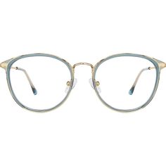 A timeless style gets a colorful twist in these chic round glasses. The shiny metal eyeglasses features a splash of color on the rims and temple arms. For added comfort the look has spring hinges and soft plastic temple tips. | Zenni Women's Round Prescription Eyeglasses Blue Mixed Artsy Vibe, Glasses Inspo, Pink Witch, Deep Autumn Color Palette, Metal Eyeglasses, Round Eyeglasses Frames, Diamond Face Shape, Rim Design, Diamond Face