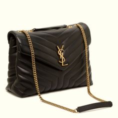 Saint Laurent Shoulder Bag In Overstitched Y-Quilted Leather Is A Sleek, Leather Bag Perfect For Everyday Chain And Leather Shoulder Straps; 19.29" Drop Unfolded, 9.84" Drop Folded Can Be Worn Doubled On The Shoulder Envelope Flap With Ysl Logo; Snap Closure Golden Metal Hardware Zip Pocket Divides Interior; One Zip And One Slip Pocket Fabric Lining 8.6"H X 12"W X 4.7"D Approx. Weight 2.1 Lb. Made In Italy Ysl Lulu Bag, Ysl Bags Handbags, Ysl Loulou Bag Outfit, Ysl Shoulder Bag, Ysl Crossbody Bag, Ysl Purse, Ysl Logo, Yves Saint Laurent Bags, Christmas 2024