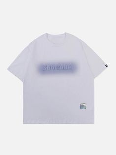 Majesda® - Blur Letter Print Tee- Outfit Ideas - Streetwear Fashion - majesda.com Letter Print Tee, 90s Fashion Grunge, Chic Summer Outfits, Urban Landscapes, Trendy Summer Outfits, Summer Breeze, Print Tee, Fashion Today, Y2k Aesthetic