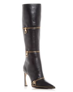 Alexandre Birman Women's Zoe Zipper Boots Luxury High-heel Boots With Zipper Closure, Luxury High Heel Boots With Zipper Closure, Formal Calf Leather Boots With Zipper, Formal Calf Leather Boots With Zipper Closure, Luxury Leather Boots With Zipper Closure, Casual Fall Jacket, Travel Systems For Baby, Alexandre Birman, Zipper Boots