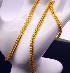 HANDMADE 22K YELLOW GOLD CERTIFIED GENUINE NECKLACE CHAIN AMAZING DESIGN JEWELRY | eBay Thali Chain Designs Gold Latest, Thali Chain Designs Gold, Chain Designs Gold, Thali Chain, 22k Gold Chain, Designer Handmade Jewellery, Design Jewelry, Fine Jewellery Necklace, Necklace Chain