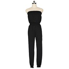 Casual Jumpsuits & Rompers - Solid Black Off The Shoulder Tube Jumpsuit Black Casual Strapless Jumpsuit For Work, Tube Jumpsuit, Cute Signs, Casual Jumpsuit, Cool Suits, Hot Summer, Solid Black, Soft Fabrics, Quality Fabric