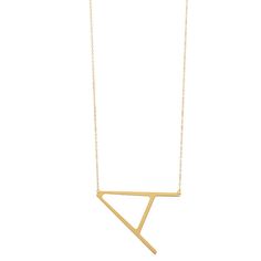 "Personalize your style with this striking 14K gold initial necklace. Personalize your style with this striking 14K gold initial necklace. Necklace length: 18 in. Chain type: cable Metal: 14k gold Finish: diamond-cut, polished Nickel free Packaging: boxed Size: 18"". Color: Yellow. Gender: female. Age Group: adult." Modern Gold Necklace With Initials, Modern Tan Initial Pendant Necklace, Modern Tan Necklace With Initial Pendant, Modern Gold Monogram Initial Necklace, Modern Tan Jewelry With Initials, Modern Gold Initials Name Necklace, Modern Gold Initial Necklace For Anniversary, Modern Yellow Gold Initial Necklace, Modern 14k Yellow Gold Initial Necklace