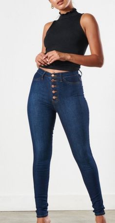 5 button skinny jeans, slim fit, does have stretch.Rise: 11", Inseam: 31.5" 55% Cotton, 34% Tencel, 9% Polyester 2% Spandex Slim Girl, No Closure, Dark Blue Jeans, Girls Jeans, Jeans Slim, Blue Jeans, Dark Blue, Tights, Slim Fit