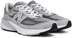 Low-top paneled mesh and suede sneakers in gray. · Lace-up closure · Rubberized logo appliqué at padded tongue · Padded collar · Logo appliqué at sides · Logo embossed at rubberized heel tab · Mesh lining in gray · ENCAP® foam rubber midsole · Treaded rubber outsole Supplier color: Gray New Balance For Men, New Balance Homme, Grey New Balance, New Balance Gray, New Balance Outfit, Rubber Sneakers, Mesh Sneakers, New Balance Men, New Balance Women