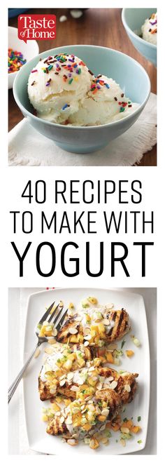 the cover of this cookbook shows how to make desserts with yogurt