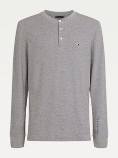 Henley Long Sleeve Relaxed Fit T-Shirt | GREY | Tommy Hilfiger Henley Long Sleeve, Put Together