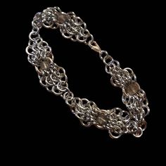 European 4-in-1 chainmail (chainmaille) bracelet with fluorite beads. Metal Chain Link Bracelet For Jewelry Making, Silver Beaded Chain Bracelets For Jewelry Making, Metal Chainmail Bracelet, Adjustable Chainmail Chain Bracelet, Handmade Metal Crystal Bracelet With Round Beads, Metal Chainmail Bracelets As Gift, Silver Chainmail Chain Link Bracelets, Silver Chainmail Bracelet With Chain Link, Silver Wire Wrapped Metal Beaded Bracelet