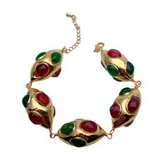 Top Rated Green Red Agate Yellow Gold Plated Olivary Shape Bracelet Designer Gems, Jewelry Red Jeweled Bracelets As Gift, Red Costume Jewelry Bracelets As Gift, Red Jeweled Bracelets For Gift, Red Metal Jewelry With Colorful Beads, Red Metal Costume Jewelry Bracelets, Red Natural Stone Bracelet, Red Beaded Agate Jewelry, Red Metal Costume Jewelry Bracelet, Elegant Red Agate Bracelets