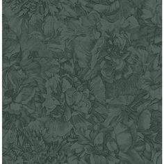 a green floral wallpaper with large flowers