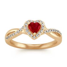 Heart Shaped Ruby and Round Diamond Swirl Ring | Shane Co. Boss Rings, Heart Halo Ring, Latest Gold Ring Designs, Swirl Diamond Ring, Gold Rings For Women, Daily Wear Jewellery, Swirl Ring, Custom Jewelry Ideas, Gold Rings Fashion