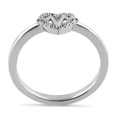 Top of Ring Height: 6.1mm

Top of Ring Width: 8.8mm

Shank Width: 2.2mm


Stone Material: Clear Cubic Zirconia

Stone Shape: Round

Total Number of CZ Stones: 15

Stone Setting: Prong


Metal: 925 Sterling Silver

Plating: Rhodium plated

Finish: High Polish Heart Shaped Cubic Zirconia Ring With Prong Setting, Heart-shaped Cubic Zirconia Ring With Prong Setting, Heart Shaped Cubic Zirconia Rings For Formal Occasions, Diamond Open Heart Promise Ring, White Gold Open Heart Diamond Promise Ring, Stainless Steel Promise Rings For Valentine's Day, Valentine's Day Promise Ring In Stainless Steel, Cubic Zirconia Heart Ring With Brilliant Cut For Promise, Heart-shaped Brilliant Cut Promise Ring