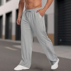 Season:Spring   Fall,Winter; Fabric:Polyester; Gender:Men's; Style:Sports,Fashion; Occasion:Daily,Casual,Outdoor; Fit Type:Regular Fit; Function:Warm,Comfort; Waistline:Mid Waist; Pattern:Plain; Design:Pleated,Drawstring,Elastic Waist; Pants Type:Joggers,Sweatpants,Trousers,Straight Leg Sweatpants,Fleece Pants; Fly Type:Drawstring,Elasticity; Front page:FF; Listing Date:10/10/2024; Pants Length:Full Length Solid Color Gym Pants With Drawstring, Gray Drawstring Sports Pants, Stretch Pants With Drawstring For Leisure, Sportswear Pants With Drawstring For Leisure, Casual Stretch Yoga Pants With Drawstring, Gray Drawstring Gym Bottoms, Casual Gray Yoga Pants For Gym, Gray Stretch Pants For Leisure, Comfortable Drawstring Gym Bottoms