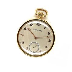 Featured here is an antique open-face pocket watch from the early 1900s made of yellow gold by Patek Philippe & Co. Geneva, Switzerland. The flat, sleek bezel encases an aged silver dial with yellow gold applied Arabic hour indices and a beady minute division around the perimeter, Breguet hands, a small seconds sub-dial at 6 o'clock, and is powered by a smoothly functioning manually wound mechanism. The displayed side of the caseback has a personalized engraving that reads the monogram letters o Elegant Yellow Gold Pocket Watch For Evening, Engraved Yellow Gold Pocket Watch With Round Dial, Elegant Yellow Gold Circular Pocket Watch, Elegant Yellow Gold Medallion Pocket Watch, Antique Gold Pocket Watch For Evening, Yellow Gold Round Pocket Watch For Evenings, Yellow Gold Round Pocket Watch For Evening, Timeless Yellow Gold Pocket Watch For Evening, Elegant Yellow Gold Round Pocket Watch