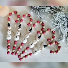 the beads are made to look like snowmen