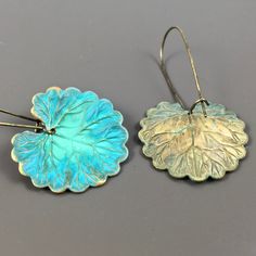 "Patina Leaf Earrings - Gorgeous Verdigris Leaves with Long Antiqued Brass Earwires. The second picture shows the back. It is not patina'd. Leaves are slightly over 1\" in diameter Earrings measure just over 2\" from top of earwire to bottom of leaf This is a stock photo. Patina varies slightly. Smaller version of these earrings: https://www.etsy.com/listing/735711241/small-leaf-earrings-patina-jewelry-leaf?ga_search_query=small%2Bpatina%2Bleaf%2Bearrings&ref=shop_items_search_1&frs=1 Be Nature-inspired Round Brass Earrings, Blue Leaf-shaped Jewelry For Gift, Nickel-free Leaf-shaped Brass Jewelry, Blue Leaf-shaped Jewelry Gift, Nature-inspired Leaf-shaped Jewelry With Matching Earrings, Hypoallergenic Nature-inspired Round Earrings, Leaf-shaped Brass Earrings With Ear Wire, Handmade Leaf-shaped Metal Earrings, Handmade Metal Leaf-shaped Earrings