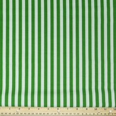 green and white striped fabric with a ruler in front of the side of it that is measuring