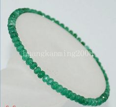 the green beaded bracelet is on display